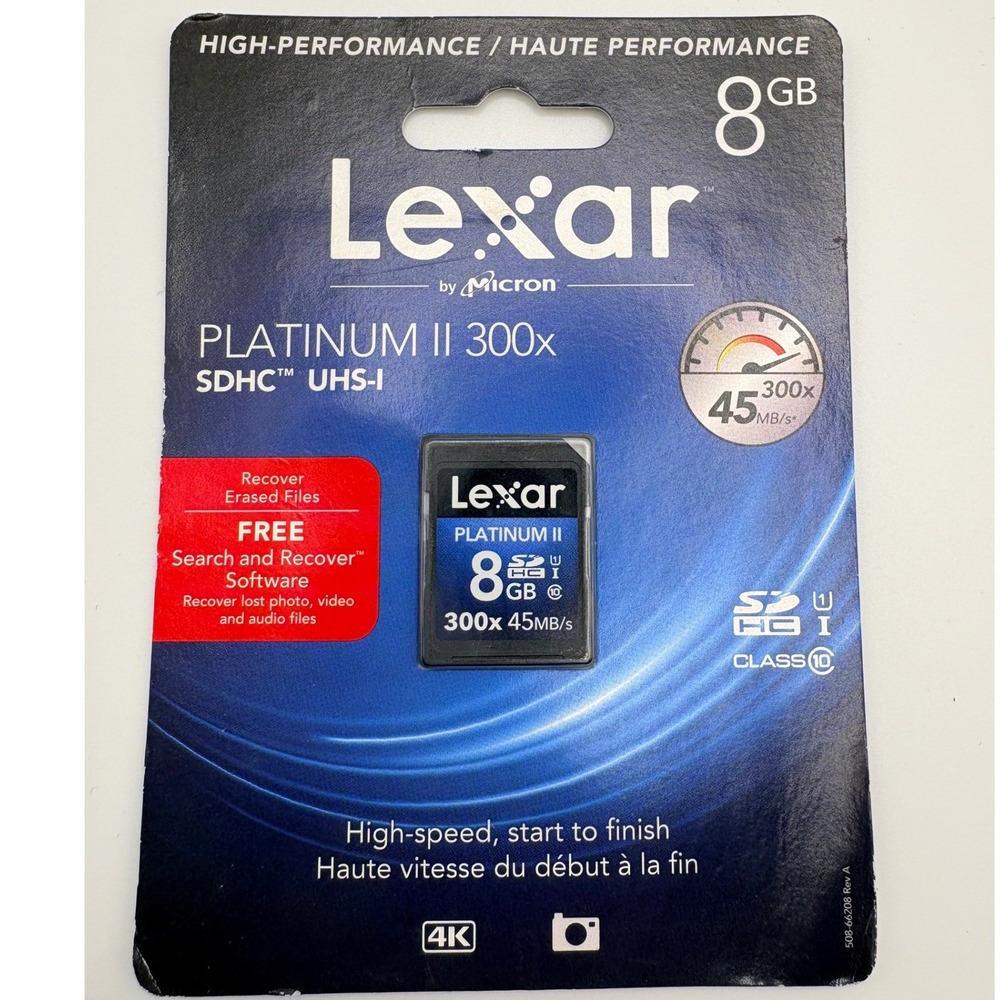Lexar Platinum II 8GB SDHC Memory Card Canon Nikon Sony Samsung NEW SEALED